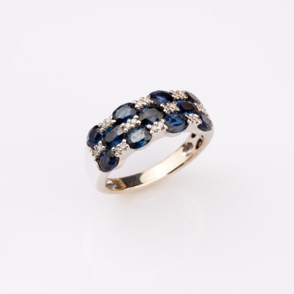 Checkered Sapphire Ring