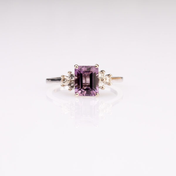 Amethyst Diamond Ring