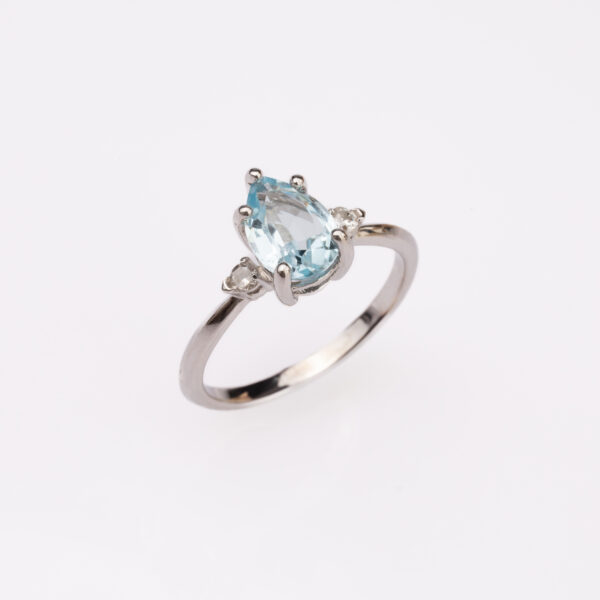 Pear Blue Topaz Ring