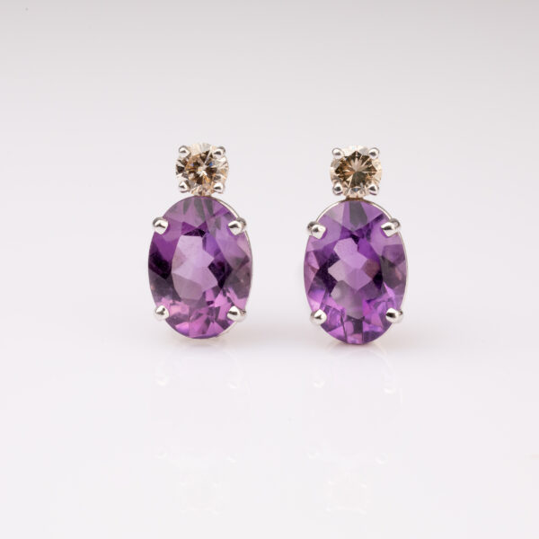 Amethyst Beetle Earrings